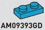 Plate 1 x 2 in Blue, Rich Sky