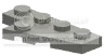 Plate 2 x 4 wedge with notch, right in Gray, Light (Metallic)