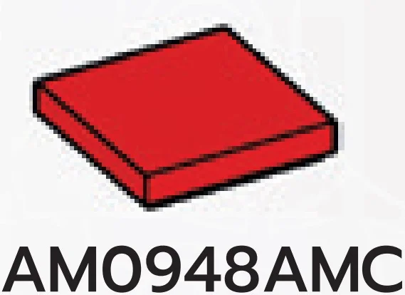 Tile 2 x 2 in Red, Flame