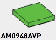 Tile 2 x 2 in Green, Jade (Translucent)