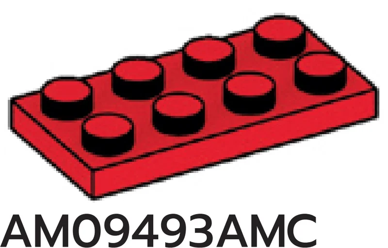 Plate 2 x 4 in Red, Flame