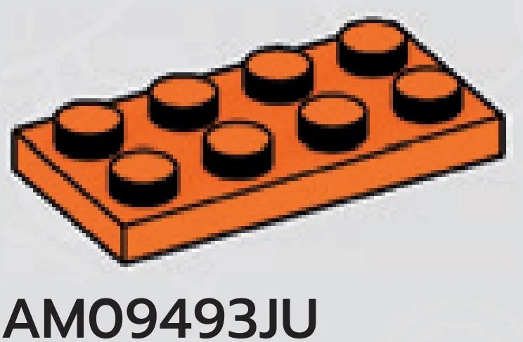 Plate 2 x 4 in Orange, Smoky