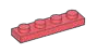 Plate 1 x 4 in Red