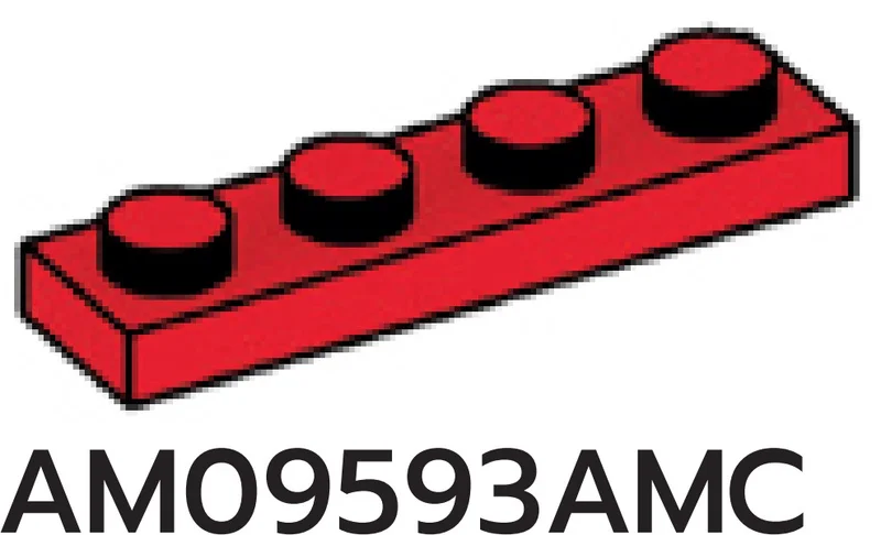 Plate 1 x 4 in Red, Flame