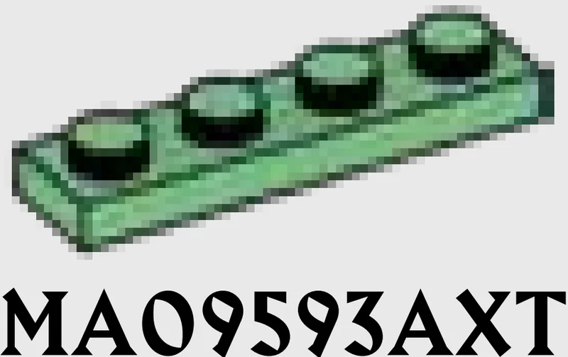 Plate 1 x 4 in Green, Vertigris (Sand Green)