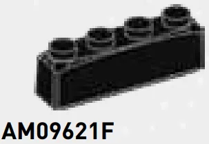 Brick 1 x 4 stone in Black