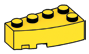 Wedge Brick 2 x 4 corner left, curved in Yellow, Lemon