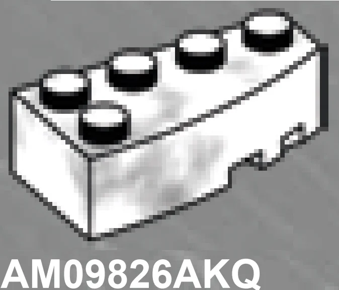 Wedge Brick 2 x 4 corner right, curved