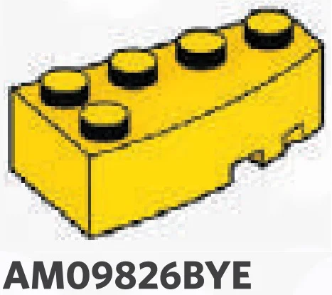 Brick 2 x 4 corner right, curved in Yellow, Lemon