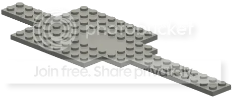 Plate 8 x 23 with cutouts in Black (Metallic)