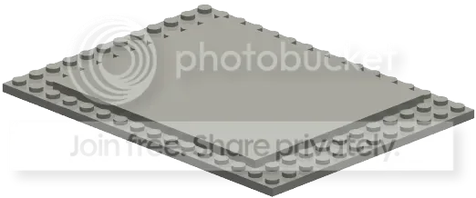 Plate 12 x 16 with raised tile center in Gray, Tarnished (Metallic Camo)