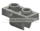 Plate 1 x 2 with underside clip, type 02 in Gray, Dull