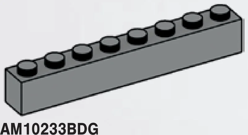Brick 1 x 8 in Gray, Dark (Flake)