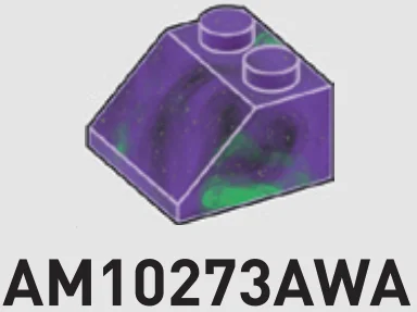Slope 45 2 x 2 in Purple/Green, Marbled