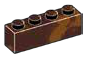 Brick 1 x 4 in Brown, Zinnwaldite