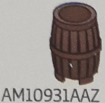 Container: barrel, old-timey in Black with Speckles, Metallic