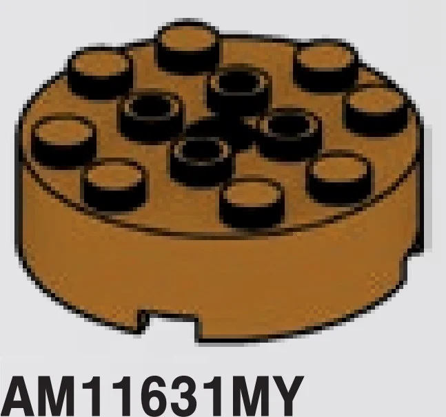 Brick 4 x 4 round with hole in Brown, Milk Chocolate