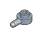 Plate 1 x 1 round with horizontal peg in Metal, Silver (Metallic)