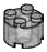 Brick 2 x 2 round in Clear, Smoky (Translucent)