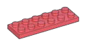 Plate 2 x 6 in Red