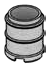 Container: barrel, small drum with hole in base in Gray, Steel