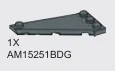 Wing 3 x 8 back-swept with rounded leading edge, left