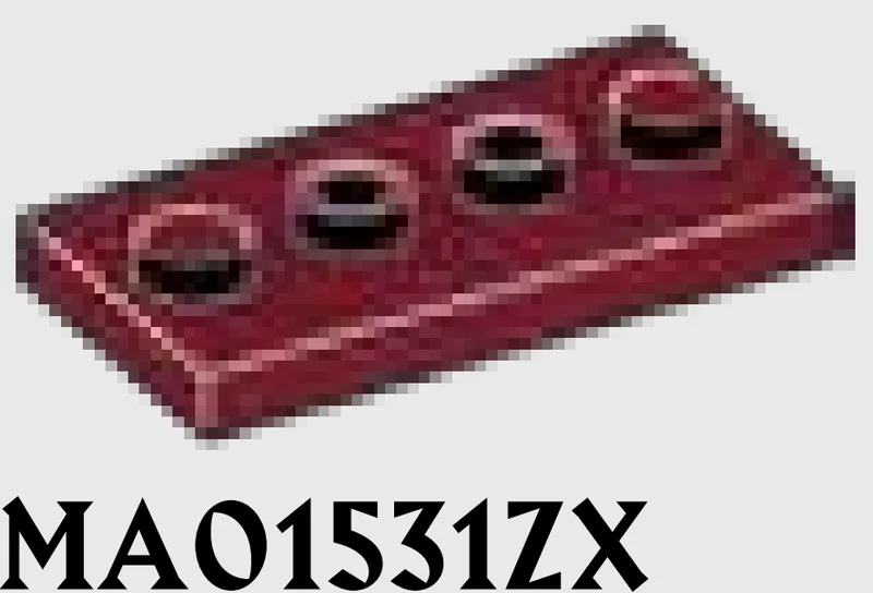 Plate Modified 2 x 4 with 4 studs in Red, Falu