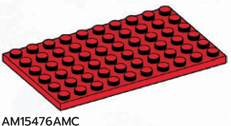 Plate 6 x 10 in Red, Flame
