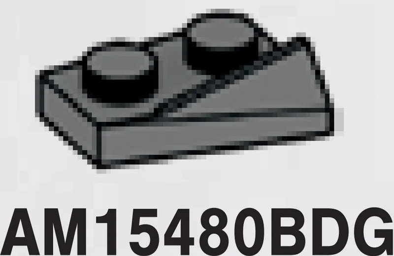 Slope plate 2 x 1, double-sloping, right in Gray, Dark (Flake)