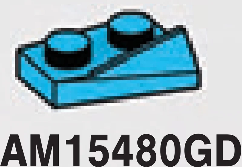 Slope plate 2 x 1, double-sloping, right in Blue, Rich Sky