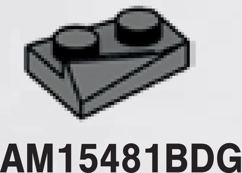 Slope plate 2 x 1, double-sloping, left in Gray, Dark (Flake)