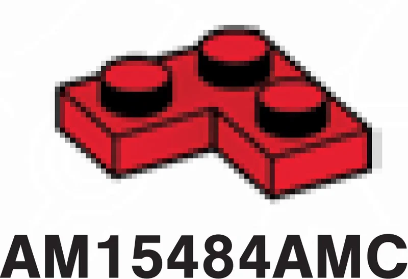 Plate 2 x 2 corner in Red, Flame