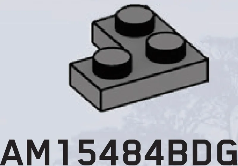 Plate 2 x 2 corner in Gray, Dark (Flake)