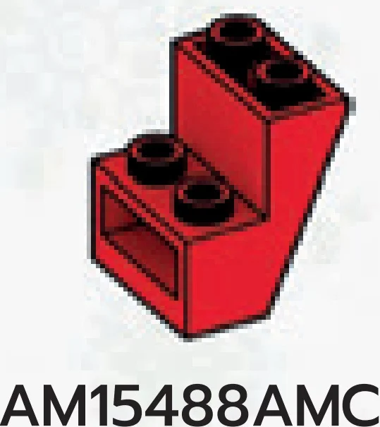 Slope Inverted Brick 65 2 x 2 x 2 inverse in Red, Flame