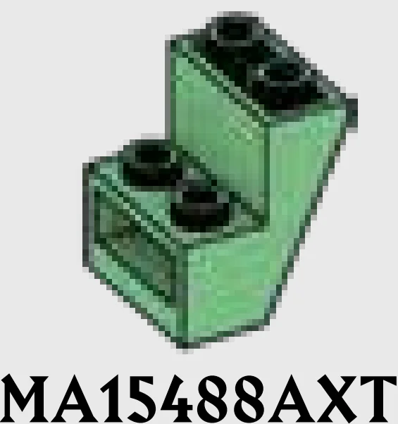 Slope Inverted Brick 65 2 x 2 x 2 inverse in Green, Vertigris (Sand Green)