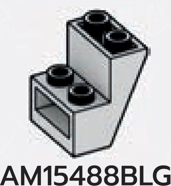 Slope Inverted Brick 65 2 x 2 x 2 inverse in Gray, Dull