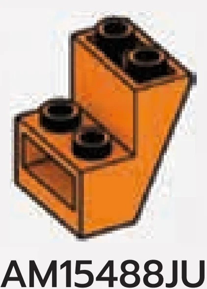 Slope Inverted Brick 65 2 x 2 x 2 inverse in Orange, Smoky