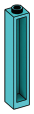 Brick 1 x 5 x 1 with open back in Teal