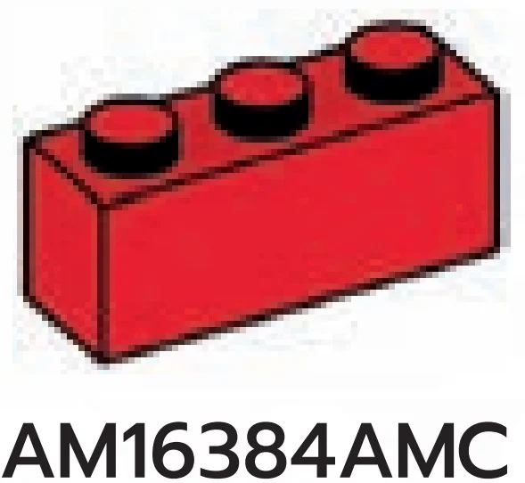 Brick 1 x 3 in Red, Flame