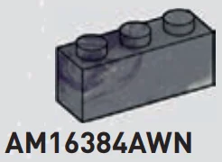 Brick 1 x 3 in Dark Gray/Purple, Marbled