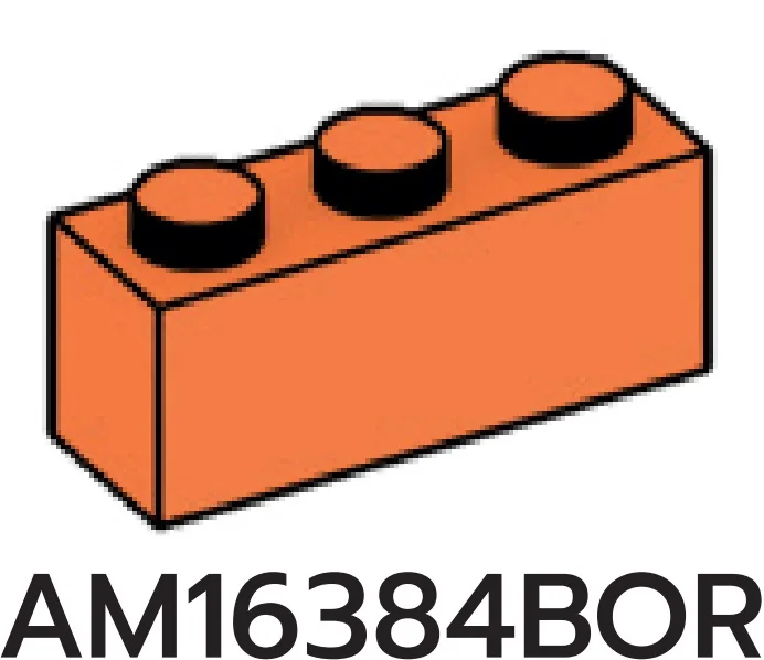 Brick 1 x 3 in Orange, Bright