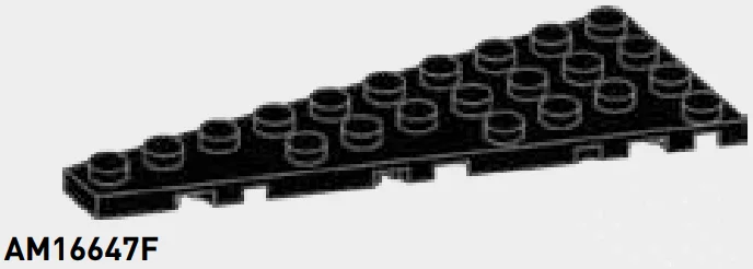 Plate 4 x 10 wedge, right in Black