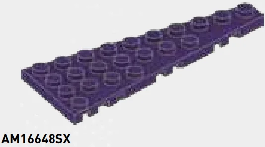 Plate 4 x 10 wedge, left in Purple, Byzantium (Metallic)
