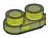 Plate Modified Round 1 x 2 Connector: female:female, type 01 in Green (Translucent)