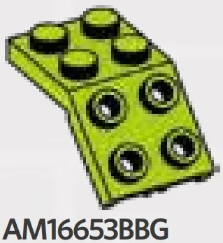 Bracket 2 x 2 - 2 x 2 sloped with studs in Green, Spring