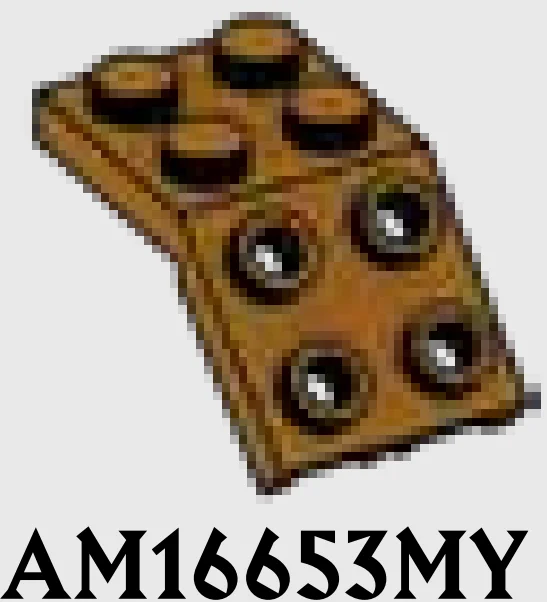 Bracket 2 x 2 - 2 x 2 sloped with studs in Brown, Caramel