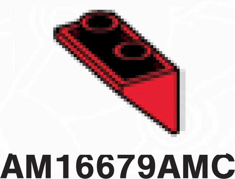 Slope brick 45 2 x 1 inverse in Red, Flame