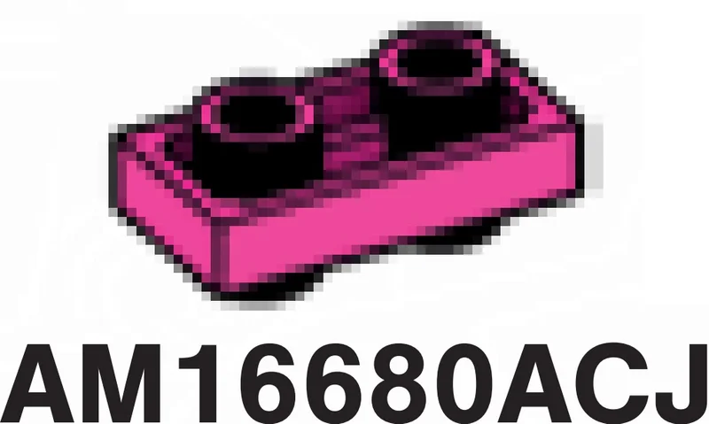 Plate 1 x 2 Connector: male:male