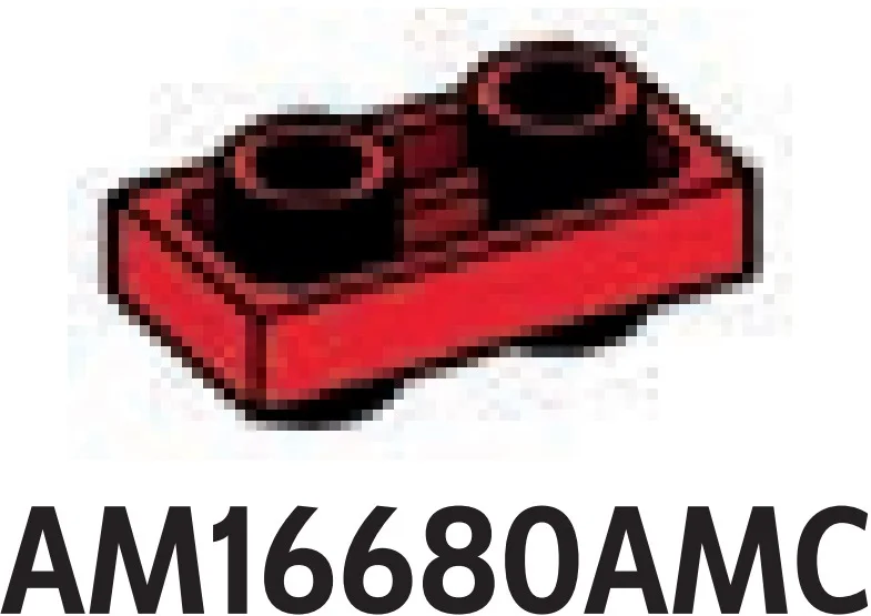 Plate 1 x 2 Connector: male:male in Red, Flame