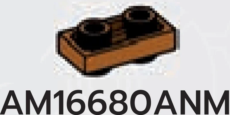 Plate 1 x 2 Connector: male:male
